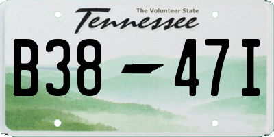 TN license plate B3847I