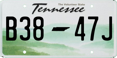 TN license plate B3847J
