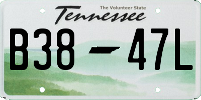 TN license plate B3847L