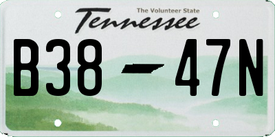 TN license plate B3847N