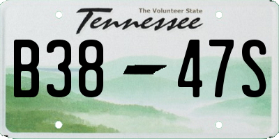 TN license plate B3847S