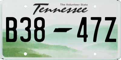 TN license plate B3847Z