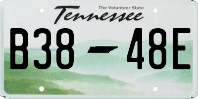 TN license plate B3848E