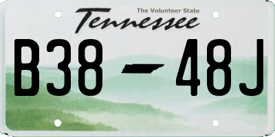 TN license plate B3848J