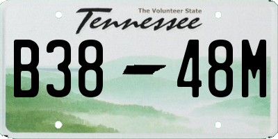 TN license plate B3848M