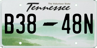 TN license plate B3848N