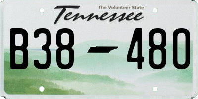 TN license plate B3848O