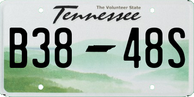 TN license plate B3848S