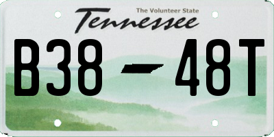 TN license plate B3848T