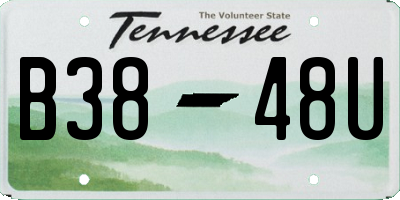 TN license plate B3848U