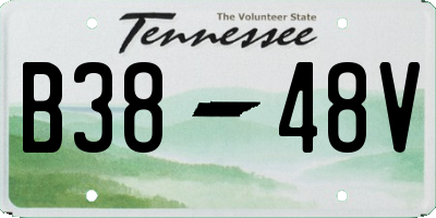 TN license plate B3848V