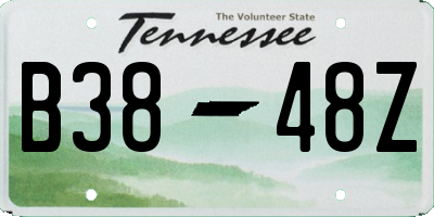 TN license plate B3848Z
