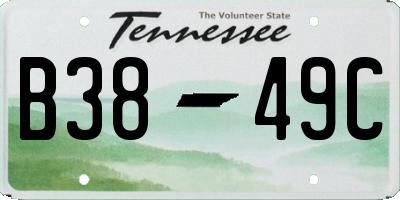 TN license plate B3849C