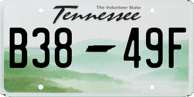 TN license plate B3849F