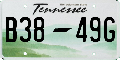 TN license plate B3849G