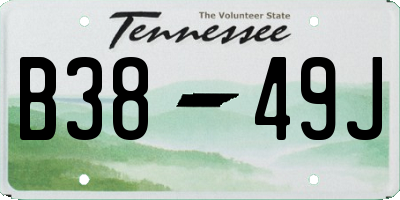 TN license plate B3849J