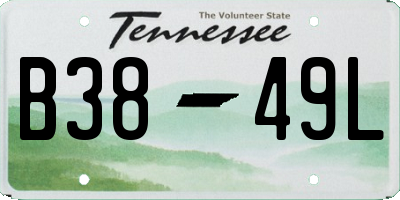 TN license plate B3849L