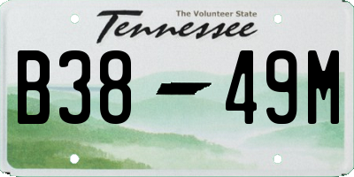TN license plate B3849M