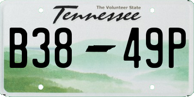 TN license plate B3849P