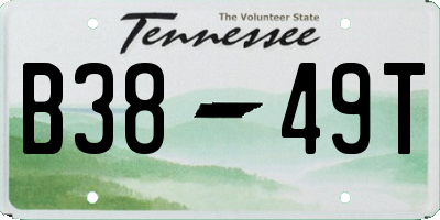 TN license plate B3849T