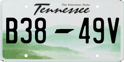 TN license plate B3849V