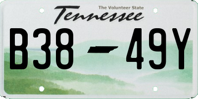 TN license plate B3849Y