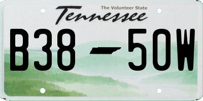 TN license plate B3850W