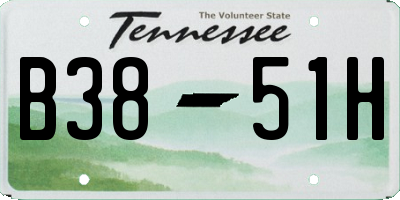 TN license plate B3851H