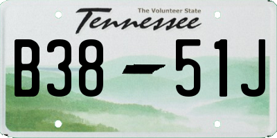 TN license plate B3851J