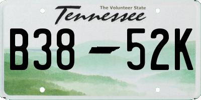 TN license plate B3852K