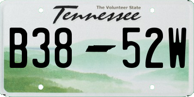 TN license plate B3852W