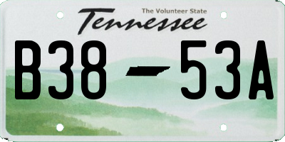 TN license plate B3853A