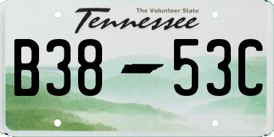 TN license plate B3853C