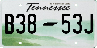 TN license plate B3853J
