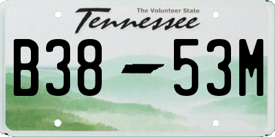 TN license plate B3853M