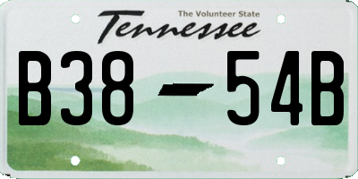 TN license plate B3854B