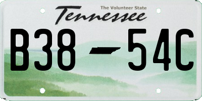 TN license plate B3854C