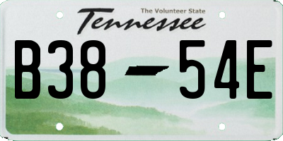 TN license plate B3854E
