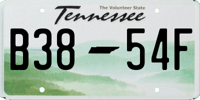TN license plate B3854F