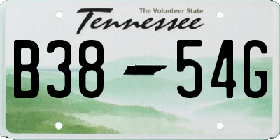 TN license plate B3854G