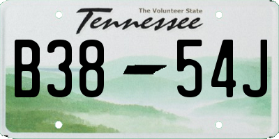 TN license plate B3854J