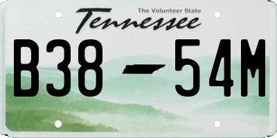 TN license plate B3854M