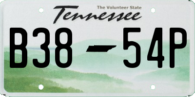 TN license plate B3854P