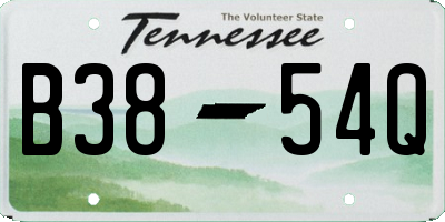 TN license plate B3854Q