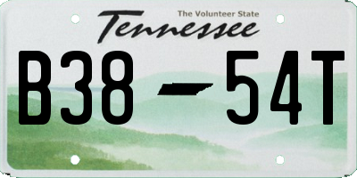 TN license plate B3854T