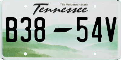 TN license plate B3854V