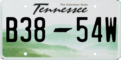 TN license plate B3854W