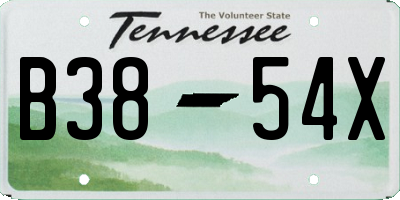 TN license plate B3854X
