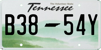 TN license plate B3854Y