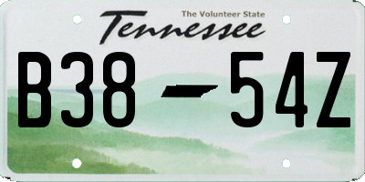 TN license plate B3854Z
